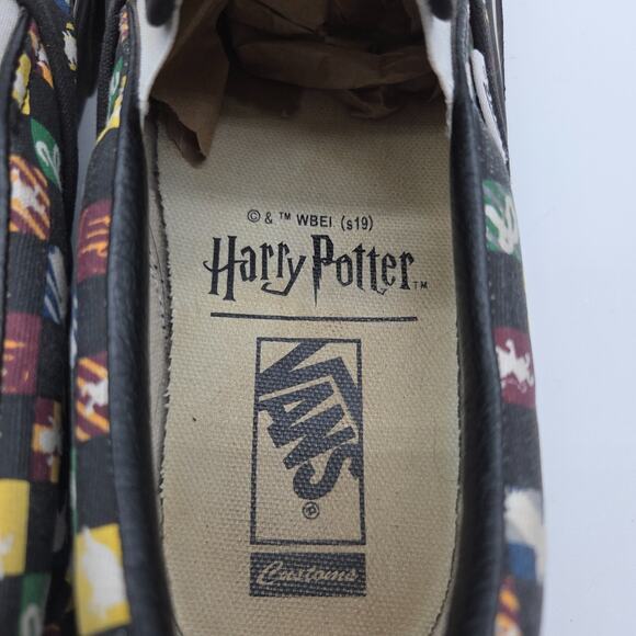 Vans x Harry Potter Classic Slip-On Sneakers Size 8 Black Checkerboard RARE - Picture 8 of 9